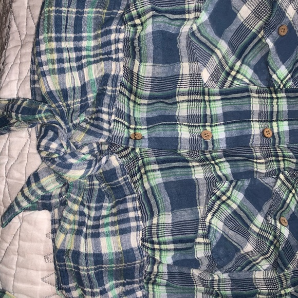 Free people first bloom tie front plaid shirt -SM - Picture 15 of 16